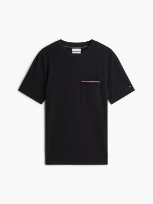 Мужская футболка Tommy Hilfiger Signature Stripe Pocket, цвет: Чёрный — фото 5