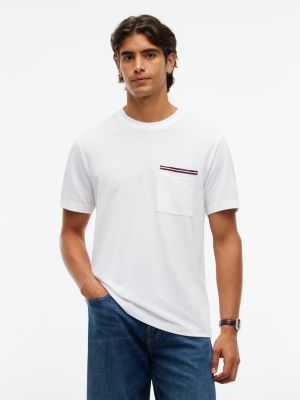 Signature Stripe Pocket T-Shirt, White