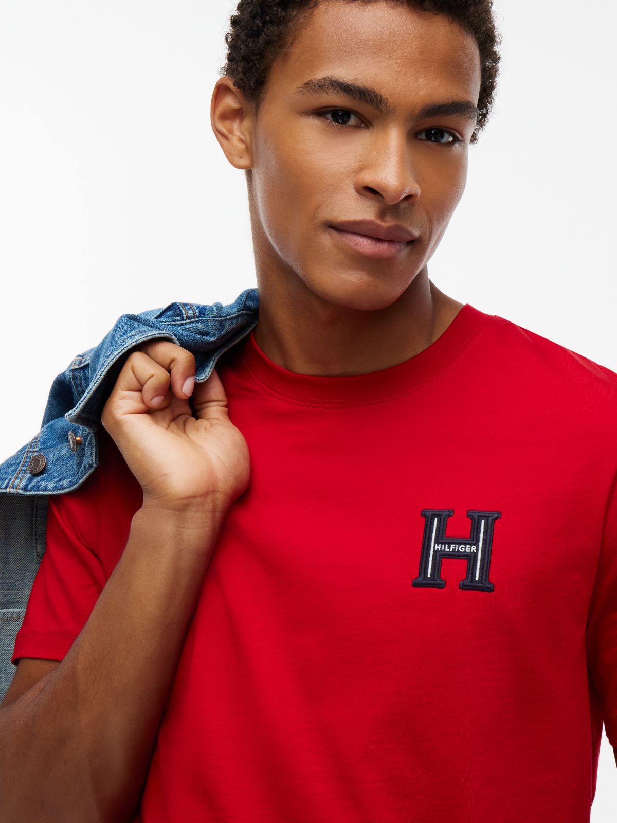 Embroidered H-Logo T-Shirt — Medium Red