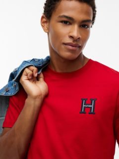 Embroidered H-Logo T-Shirt — Medium Red 3