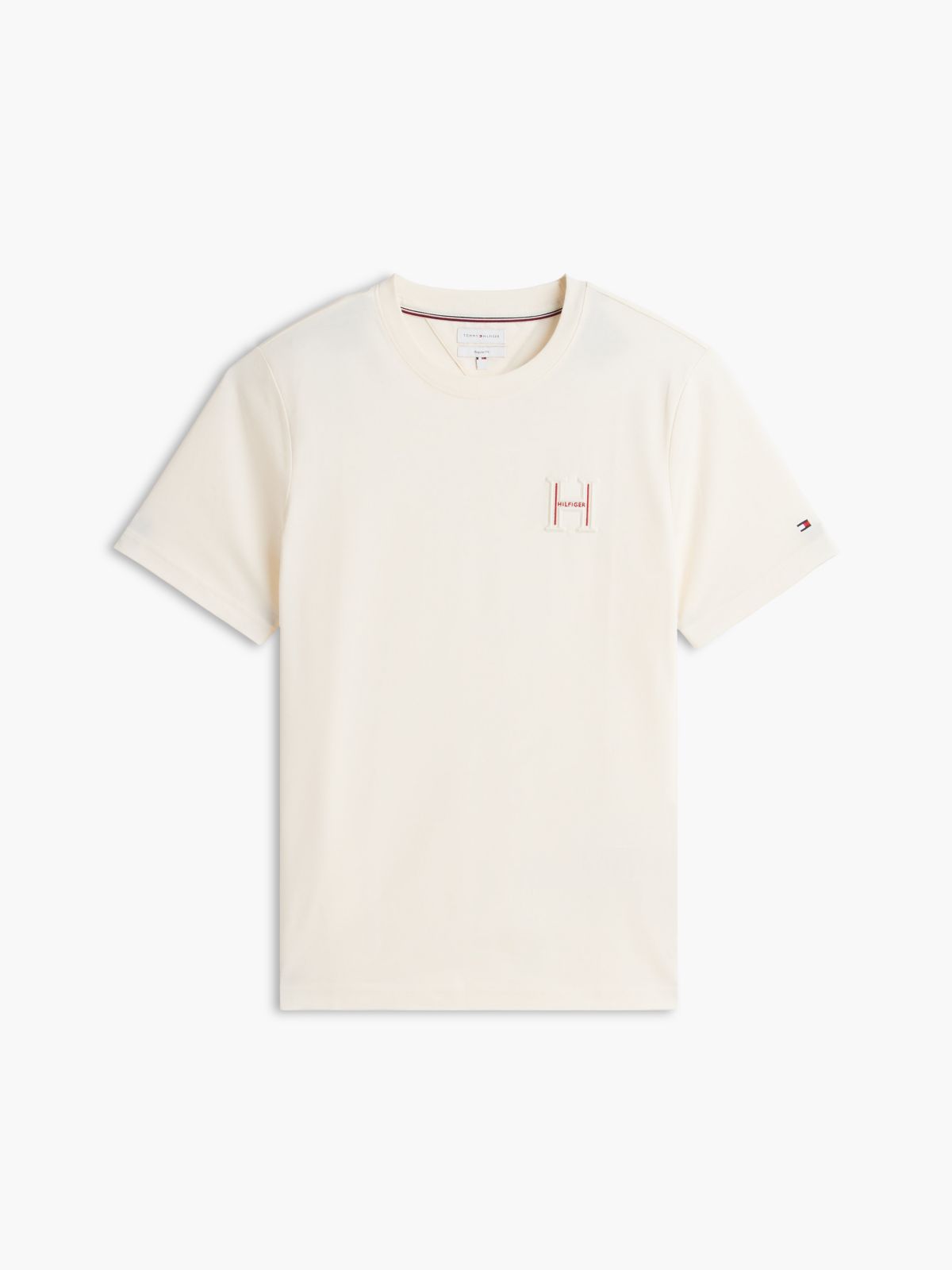 Embroidered H-Logo T-Shirt — Ivory Petal