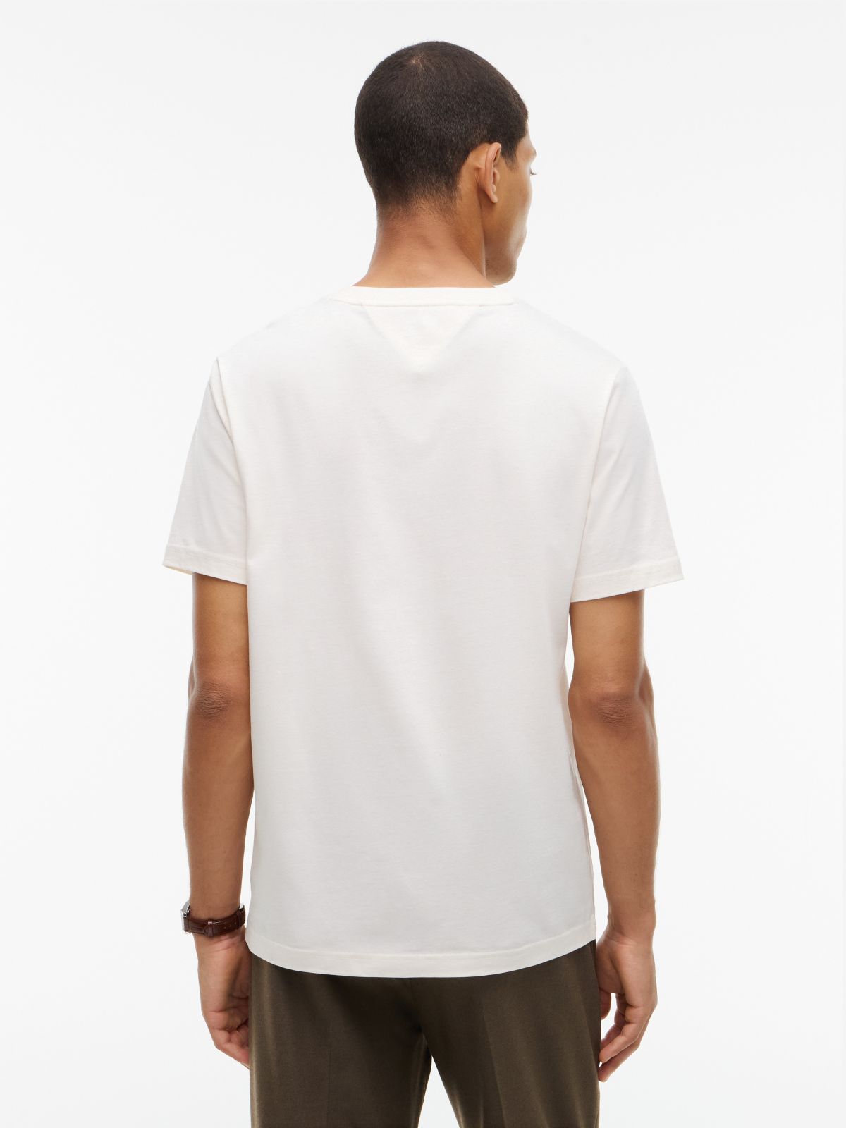 Embroidered H-Logo T-Shirt — Ivory Petal