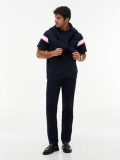 Varsity Stripe Interlock T-Shirt — Navy Blue 2