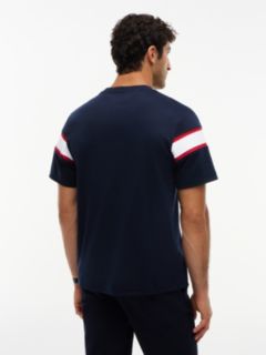 Varsity Stripe Interlock T-Shirt — Navy Blue 4