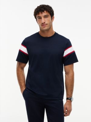 Varsity Stripe Interlock T-Shirt, Navy Blue