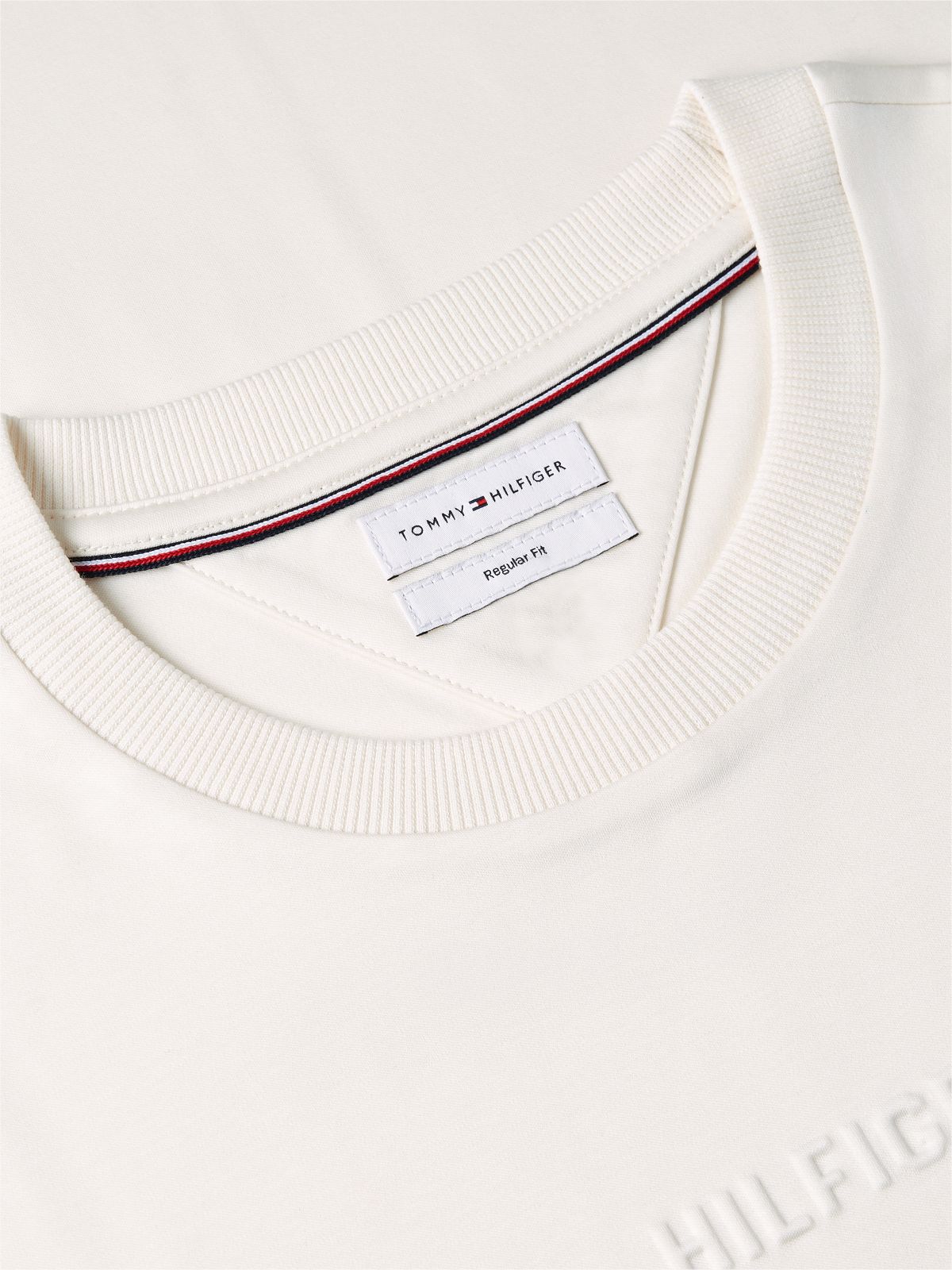 Varsity Stripe Interlock T-Shirt — Ivory Petal