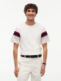 Varsity Stripe Interlock T-Shirt — Ivory Petal 1