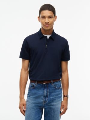 New York Label Regular Fit Performance Polo, Navy Blue