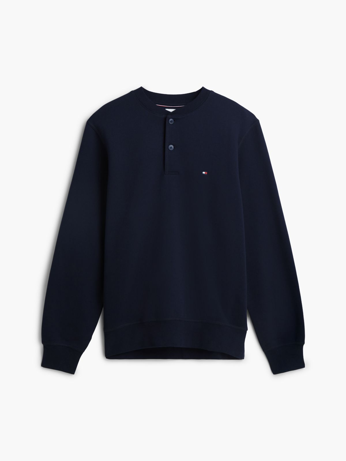 Fleece Henley Sweatshirt — Navy Blue