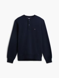 Fleece Henley Sweatshirt — Navy Blue 5