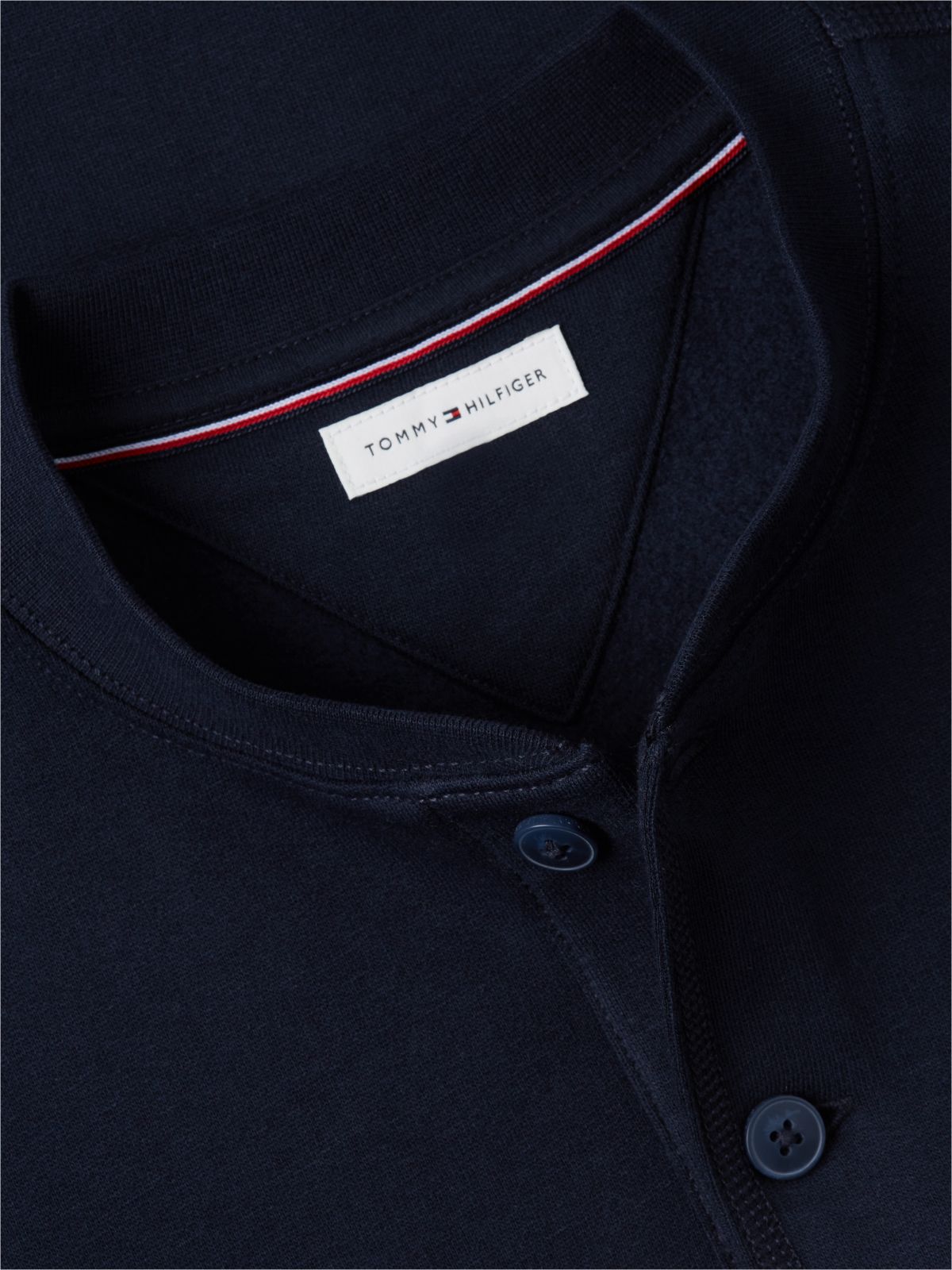 Fleece Henley Sweatshirt — Navy Blue