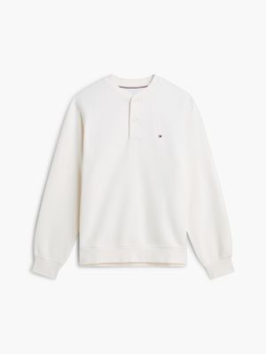 Мужские толстовки Tommy Hilfiger Fleece Henley, цвет: Слоновая кость — фото 5
