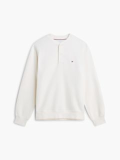 Fleece Henley Sweatshirt — Ivory Petal 5