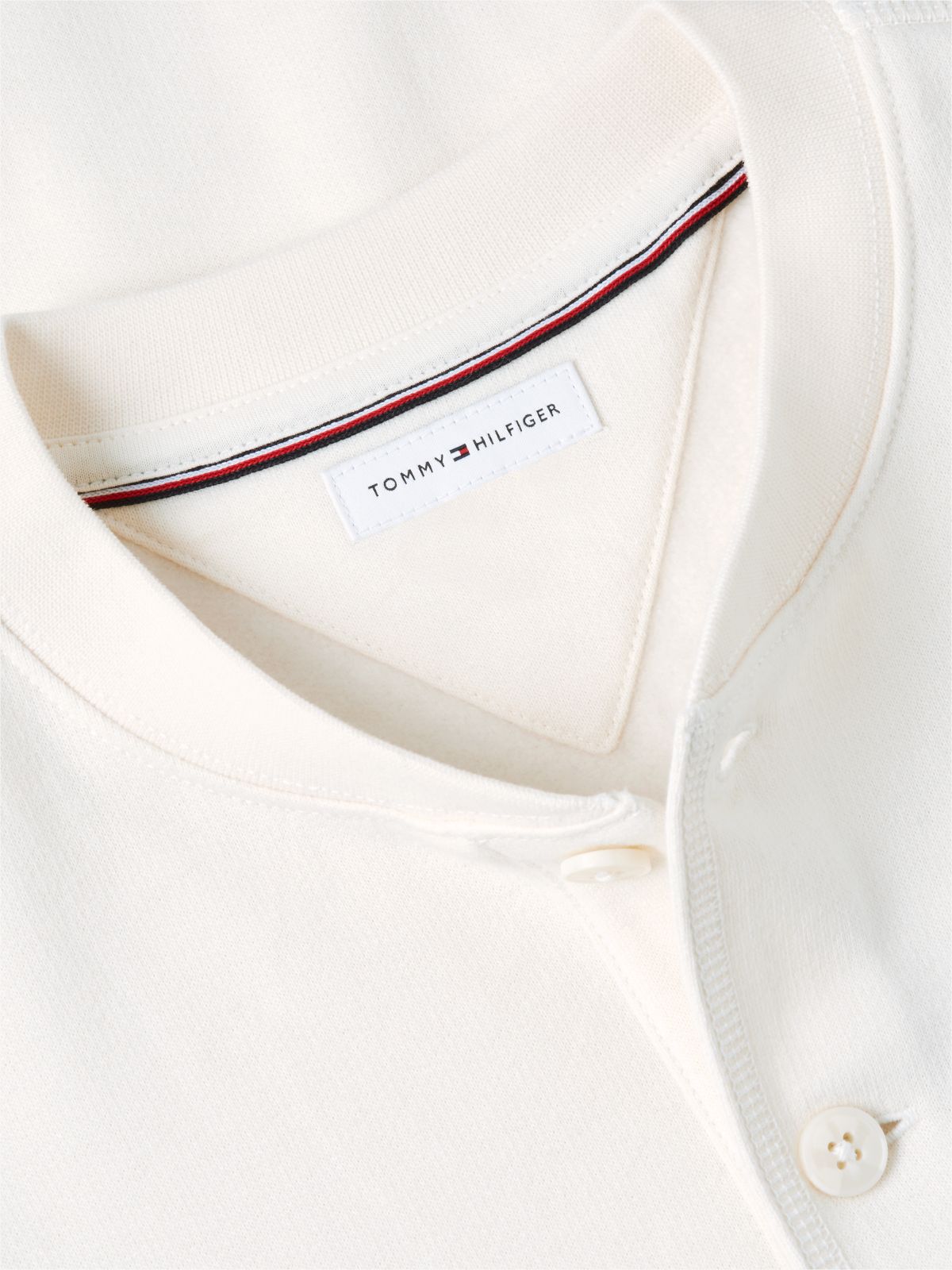 Fleece Henley Sweatshirt — Ivory Petal