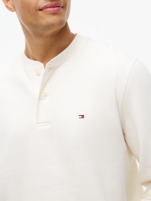 Мужские толстовки Tommy Hilfiger Fleece Henley, цвет: Слоновая кость — фото 3