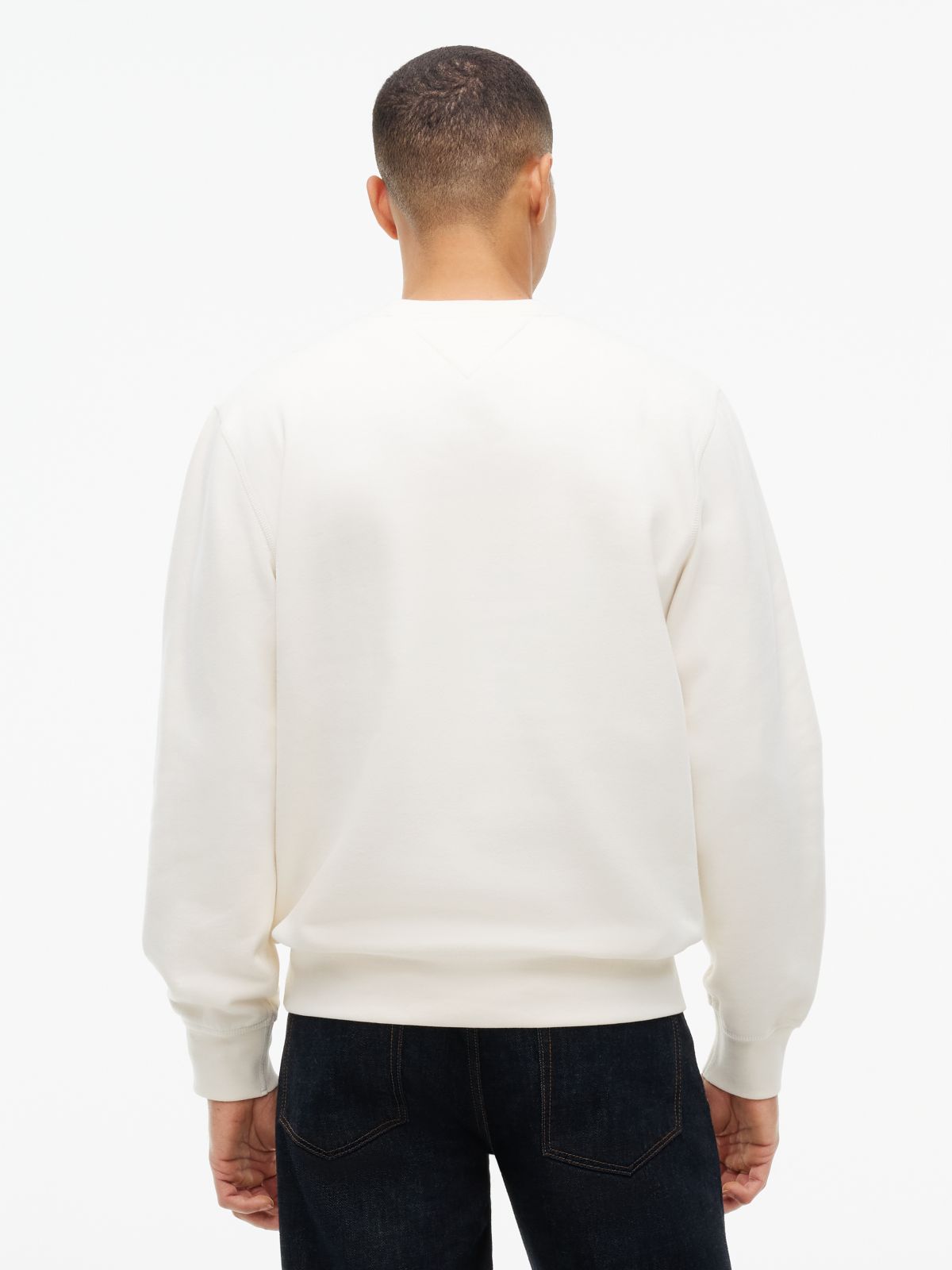 Fleece Henley Sweatshirt — Ivory Petal
