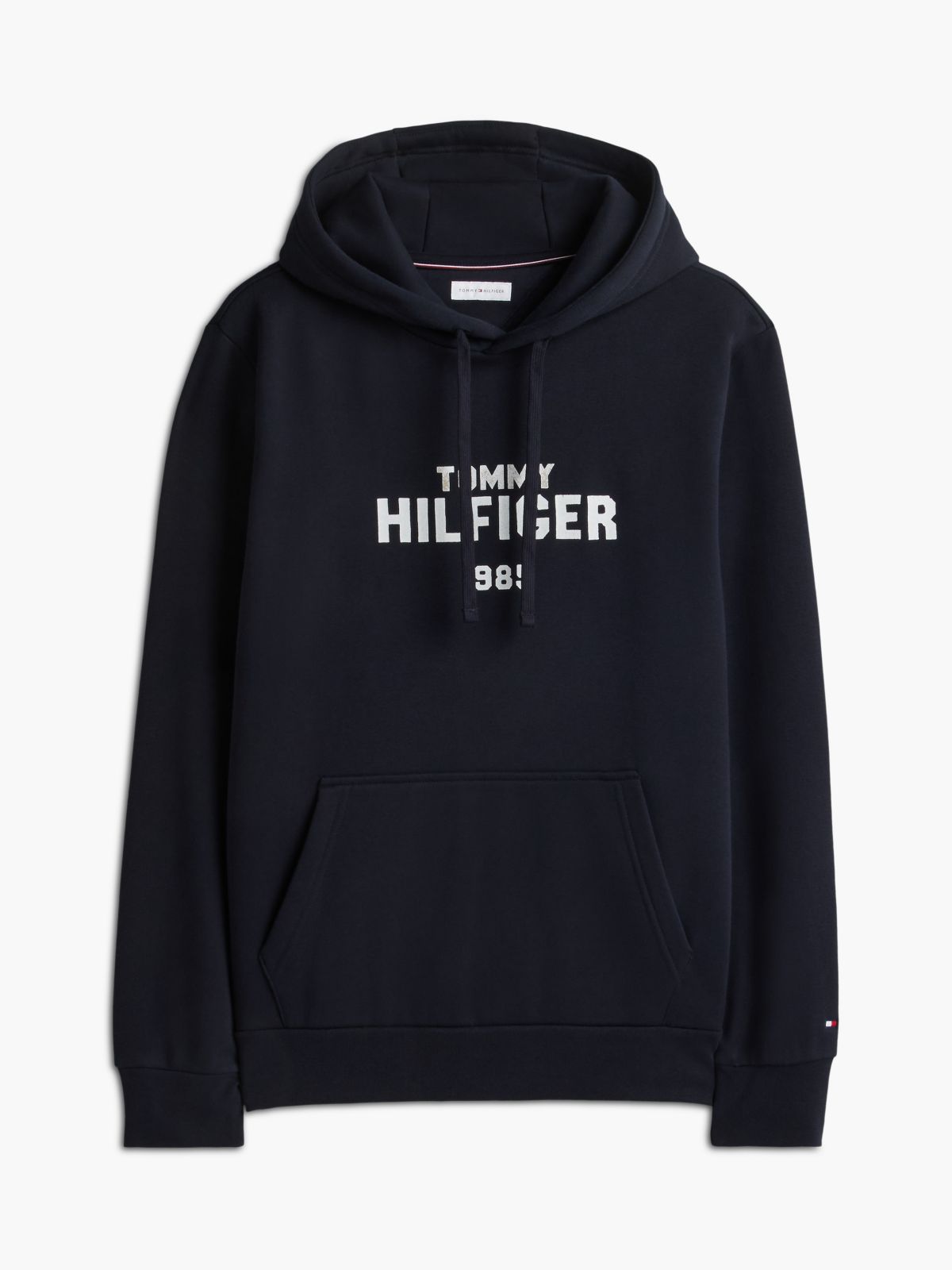 Classic Hilfiger Logo Flex Fleece Hoodie — Navy Blue