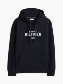 Classic Hilfiger Logo Flex Fleece Hoodie — Navy Blue 5