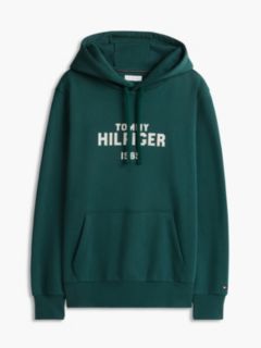Classic Hilfiger Logo Flex Fleece Hoodie — Ornamental Green 5