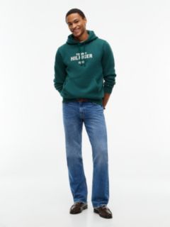 Classic Hilfiger Logo Flex Fleece Hoodie — Ornamental Green 2
