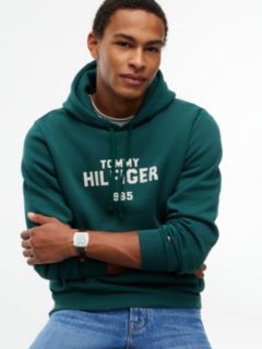 Classic Hilfiger Logo Flex Fleece Hoodie — Ornamental Green 3