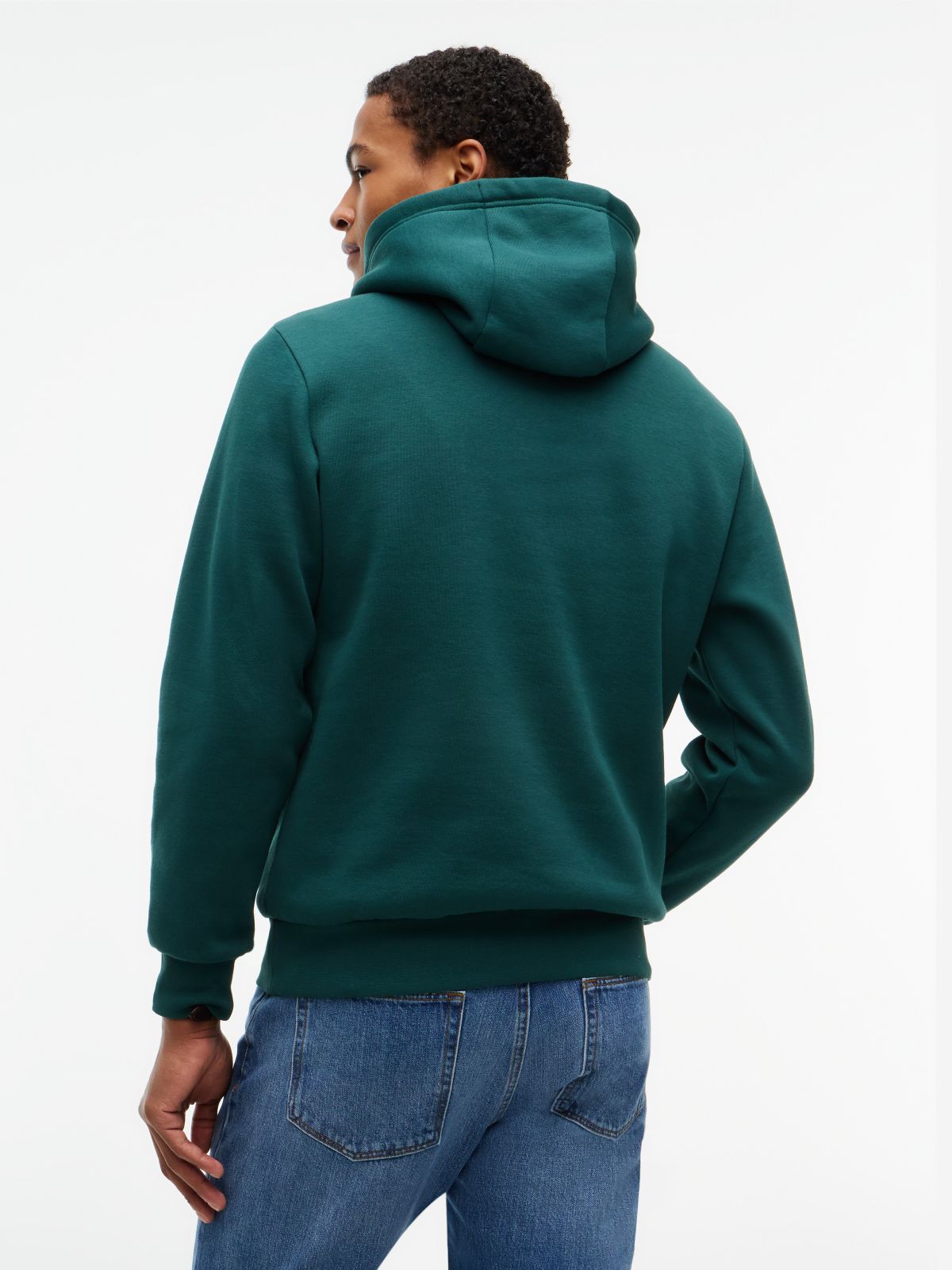 Classic Hilfiger Logo Flex Fleece Hoodie — Ornamental Green