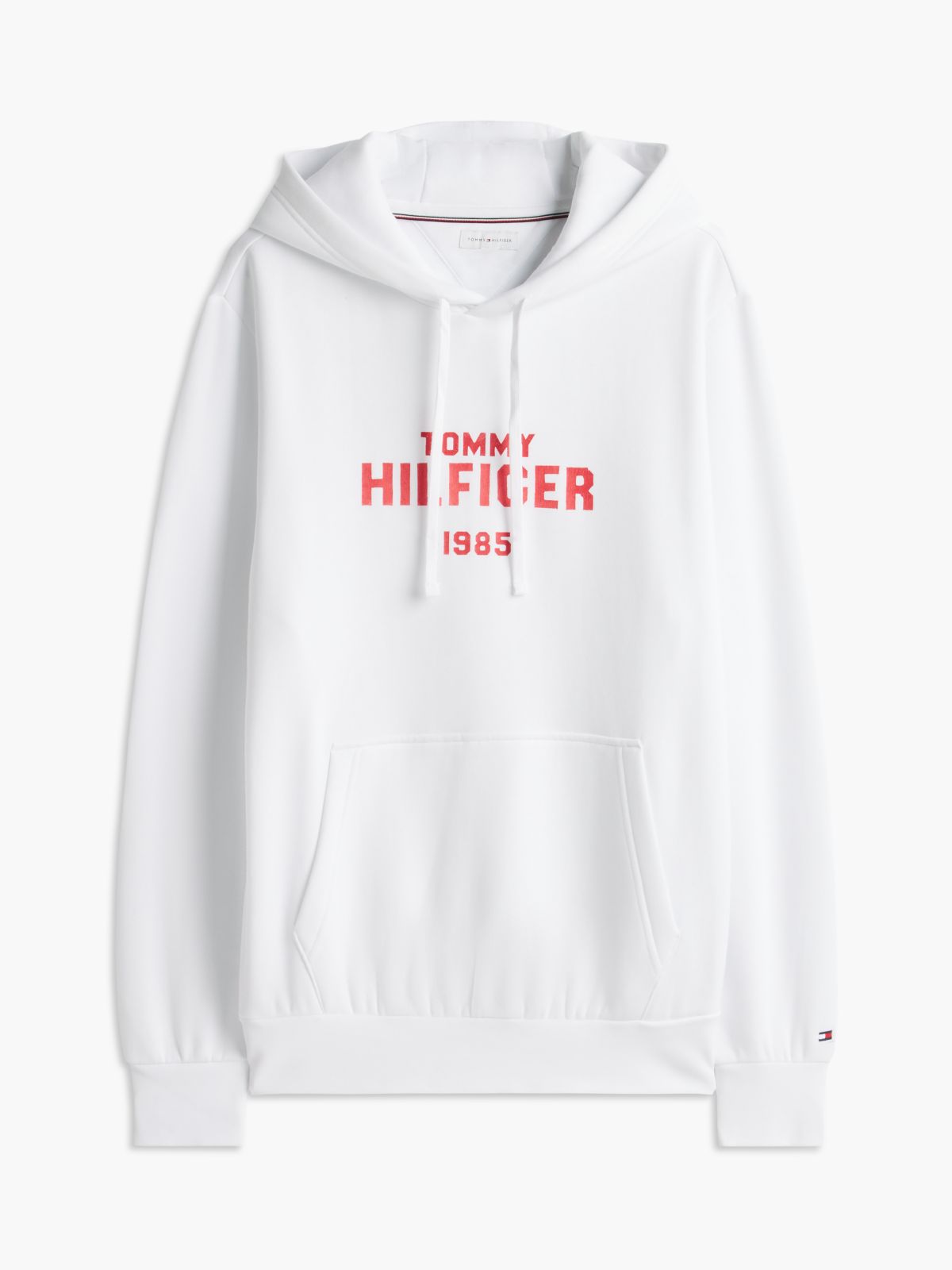 Classic Hilfiger Logo Flex Fleece Hoodie — White