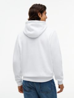 Classic Hilfiger Logo Flex Fleece Hoodie — White 4