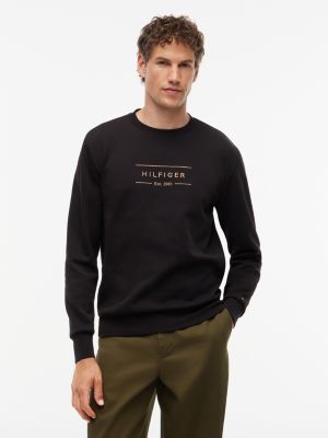 Embroidered Intechno Knit Sweatshirt, Black