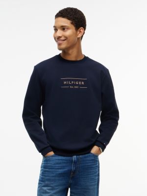 Embroidered Intechno Knit Sweatshirt, Navy Blue