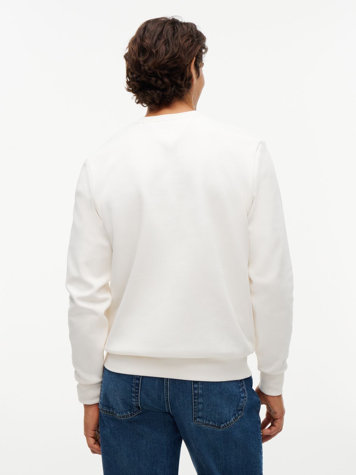 Embroidered Intechno Knit Sweatshirt — Ivory Petal