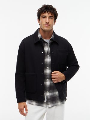 Mixed-Media Chore Jacket, Black