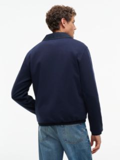 Mixed-Media Reversible Zip Jacket — Navy Blue 5