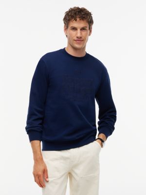 Embroidered Tonal Logo Sweatshirt, Carbon Navy
