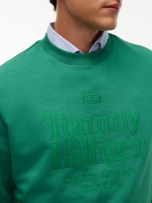 Мужская толстовка Tommy Hilfiger Embroidered Tonal Logo, цвет: Зелёный — фото 3