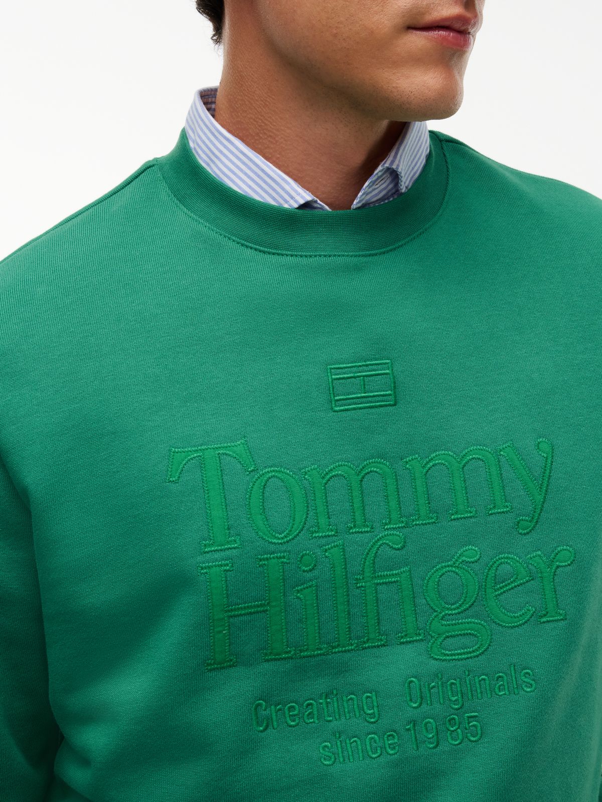 Embroidered Tonal Logo Sweatshirt — Alaskan Green