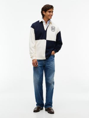 Мужские худи Tommy Hilfiger Varsity H-Logo Colorblock Rugby Sweatshirt — фото 2