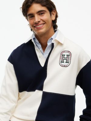 Мужские худи Tommy Hilfiger Varsity H-Logo Colorblock Rugby Sweatshirt — фото 3