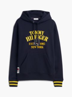 Relaxed Fit Embroidered Logo Hoodie — Navy Blue 5