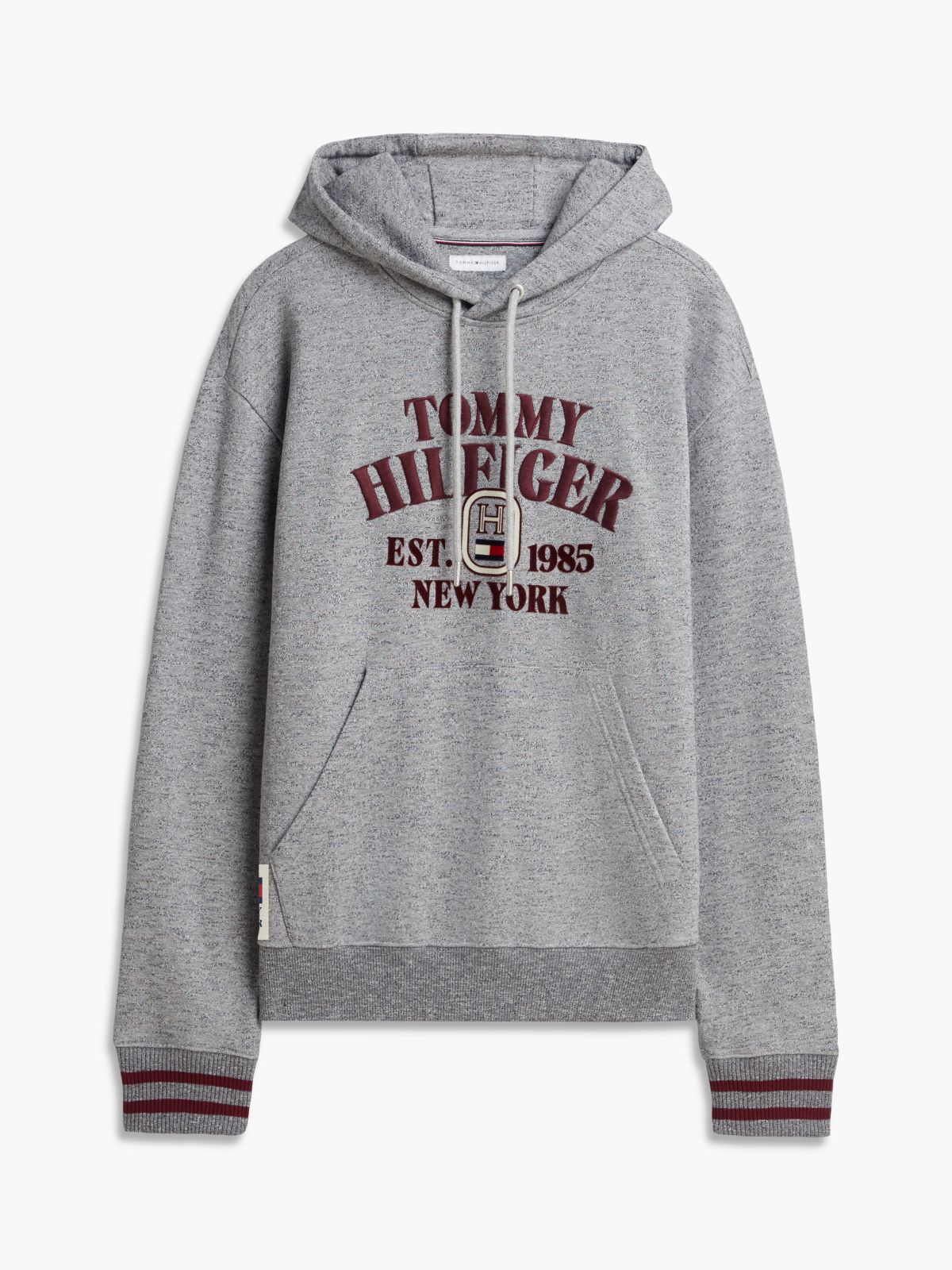 Relaxed Fit Embroidered Logo Hoodie — Grey Heather