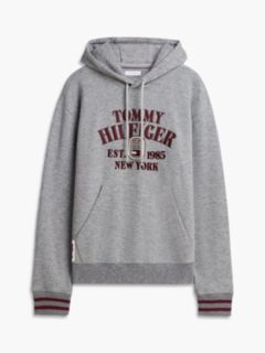 Relaxed Fit Embroidered Logo Hoodie — Grey Heather 5