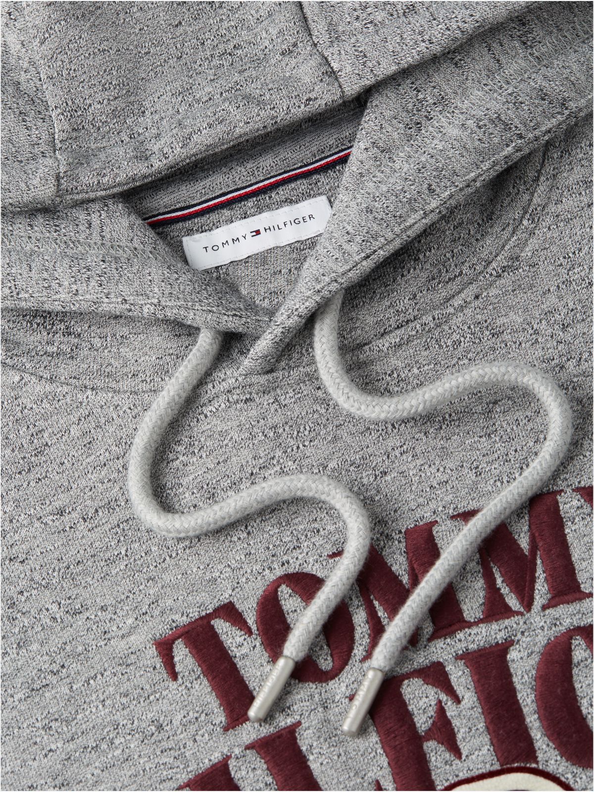 Relaxed Fit Embroidered Logo Hoodie — Grey Heather