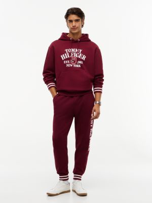 Мужское худи Tommy Hilfiger Relaxed Fit Embroidered Logo, цвет: Бордовый — фото 2