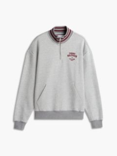 Embroidered Logo Quarter-Zip Sweatshirt — Grey Heather 5