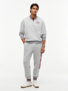 Embroidered Logo Quarter-Zip Sweatshirt — Grey Heather 2