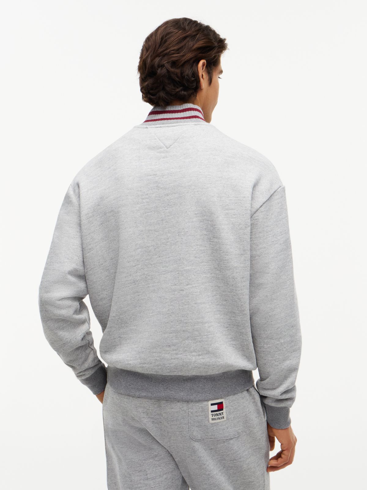 Embroidered Logo Quarter-Zip Sweatshirt — Grey Heather