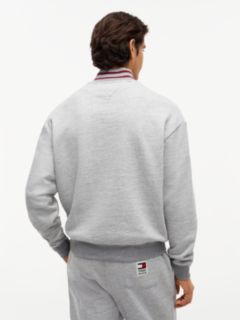 Embroidered Logo Quarter-Zip Sweatshirt — Grey Heather 4