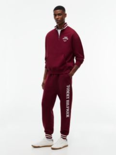 Embroidered Logo Quarter-Zip Sweatshirt — Burgundy 2