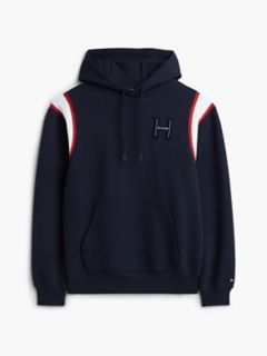 H-Logo Patch Pique Hoodie — Navy Blue 5