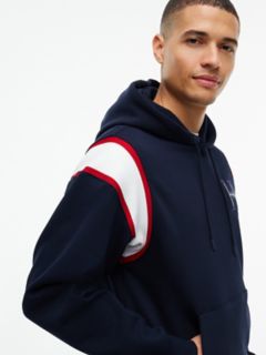 H-Logo Patch Pique Hoodie — Navy Blue 3